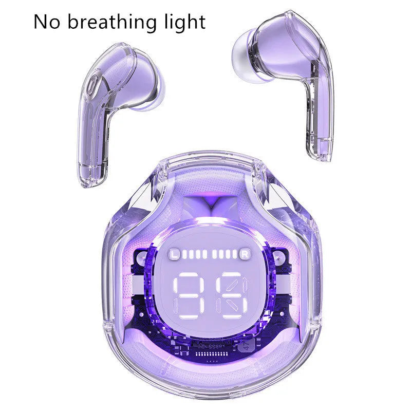 Transparent wireless Bluetooth headphones with in-ear design available in multiple colours