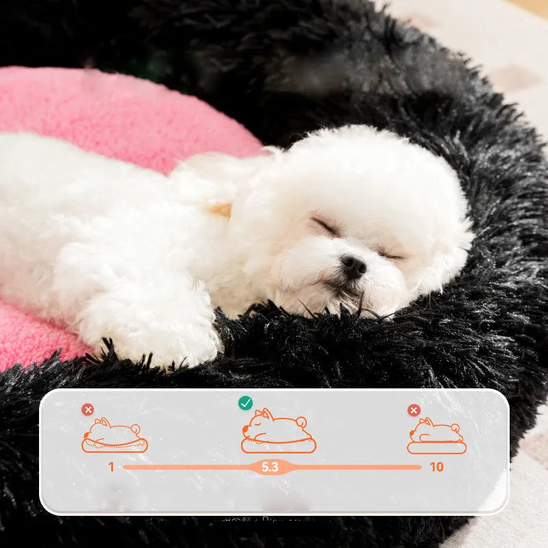 Elf Briquettes plush kennel sleeping mat for dogs and cats in blue, pink, or yellow