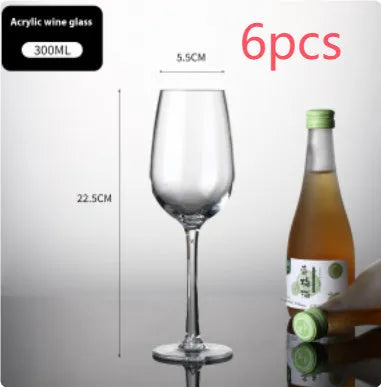 Modern simplicity PC acrylic wine glass with drop-resistant food-grade plastic construction