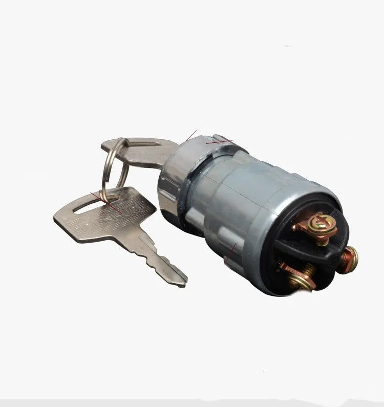 Copper ignition switch with key for trucks, forklifts and agricultural vehicles