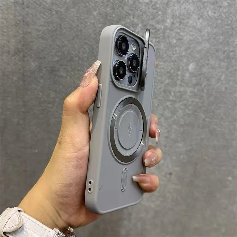 Magnetic suction plastic phone case for iPhone in all-inclusive design, available in seven colours