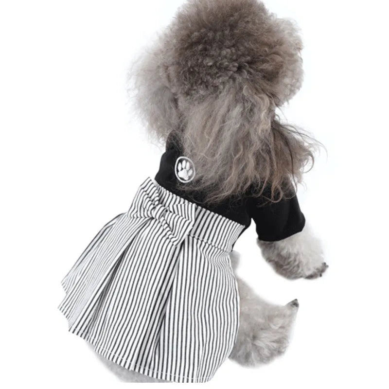 Cotton poodle dog clothes in skirt and four-legged pants styles for spring and autumn seasons