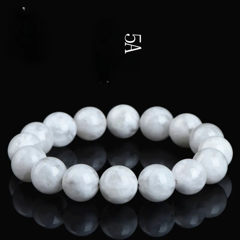 Women's crystal bracelet with natural blizzard snowflake round beads featuring Ruyi and Xiangyun traditional design elements