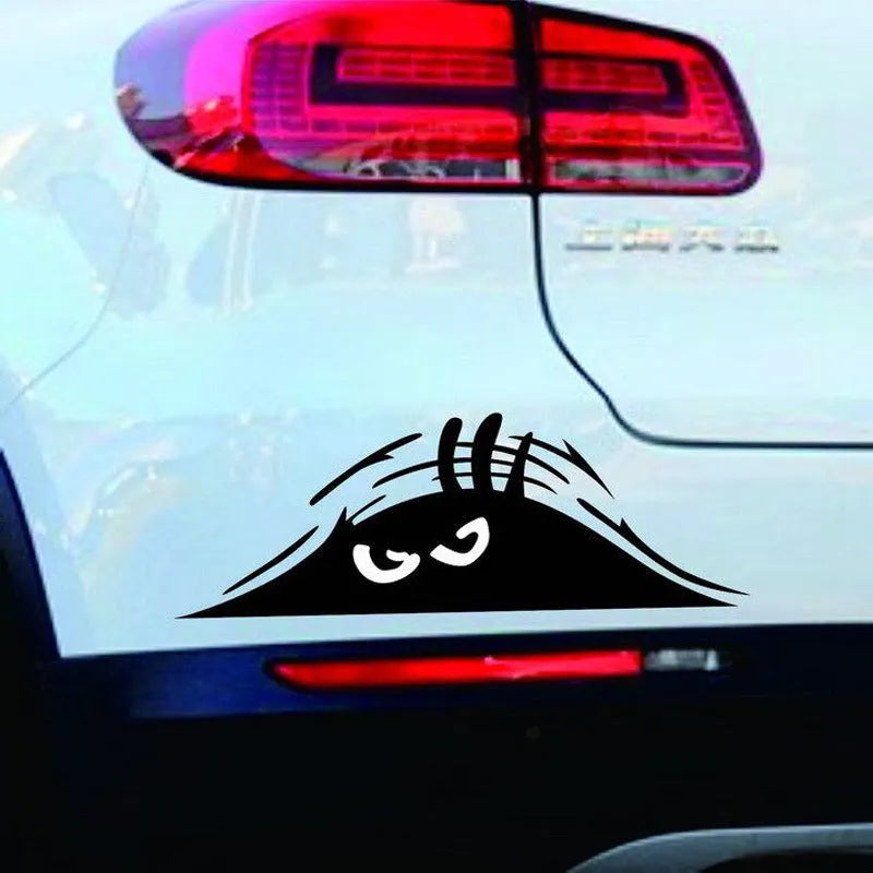 Black reflective peeking elf dune monster car sticker on car body side panel