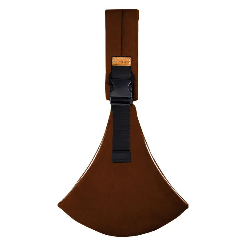 Front-carrying polyester baby sling carrier in pure black colour with adjustable straps for infant carrying up to 20kg