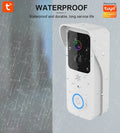 Black and white waterproof HD visual doorbell intercom for home security with APP notifications