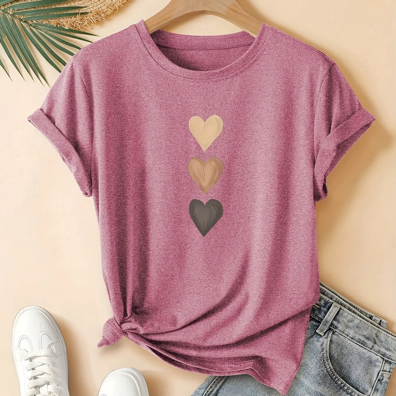 Women's dark grey cotton t-shirt with Chinese art retro style printing on the front.