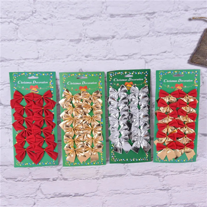 5cm red gold silver polyester Christmas tree decoration bow