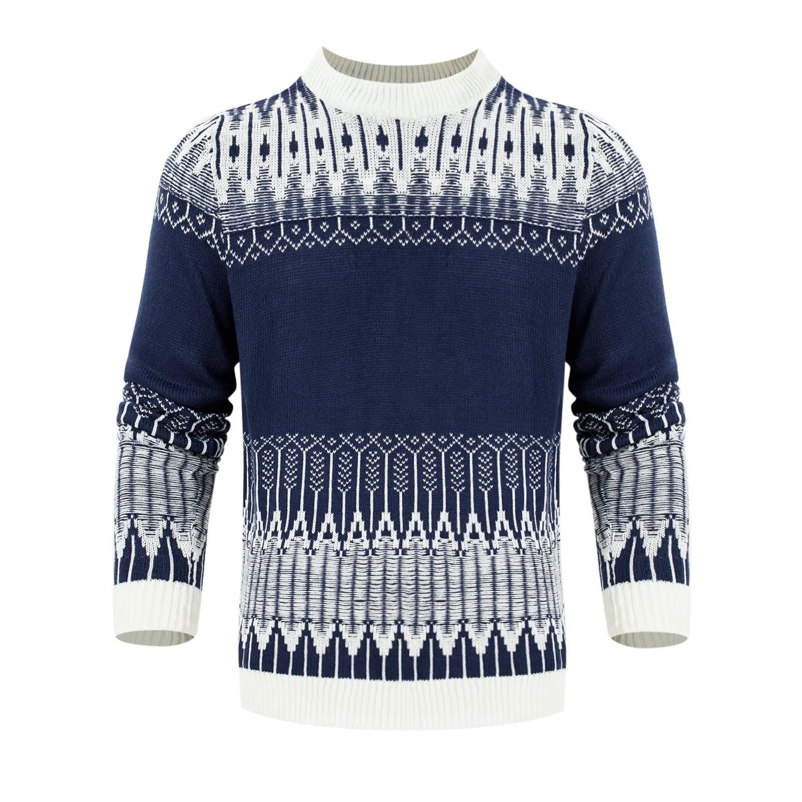 Men's cotton-blend knitted pullover sweater available in multiple sizes and styles