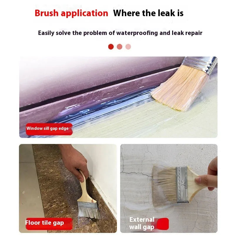 1kg tub of transparent acrylic waterproof adhesive for bathroom tiles and brick repairs with glove brush