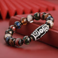 Handcrafted Chinese coloured glaze bracelet with snake year beads in auspicious patterns