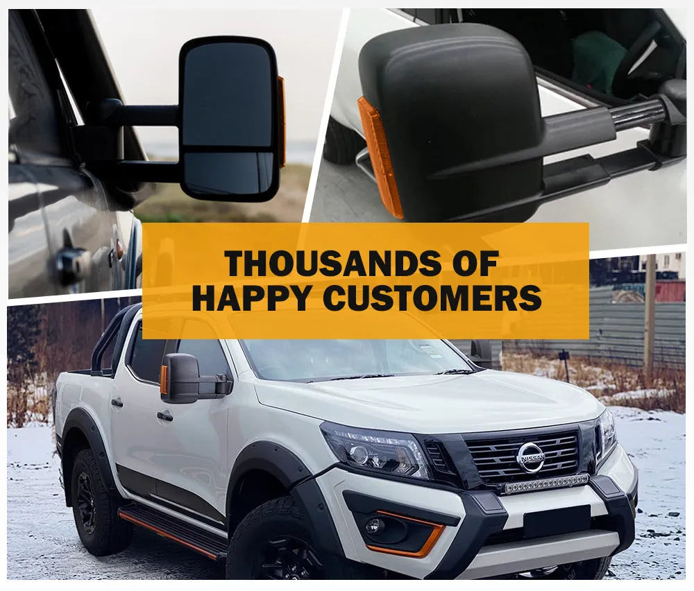 Black exterior electric rear view mirror for Nissan NP300 Navara D23 2015 onward models