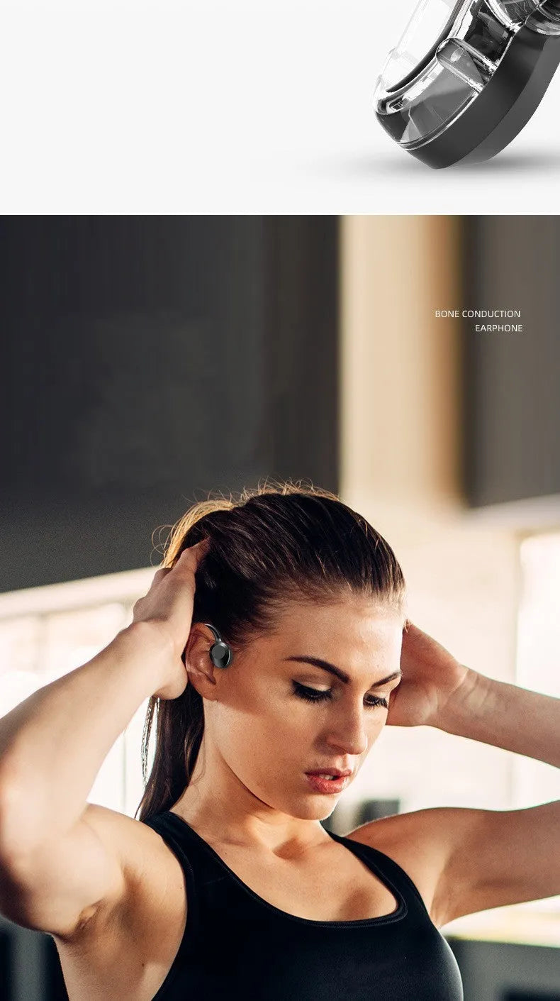 Hot K69 air conduction sports ear hook open wireless Bluetooth headset in black with breathing light