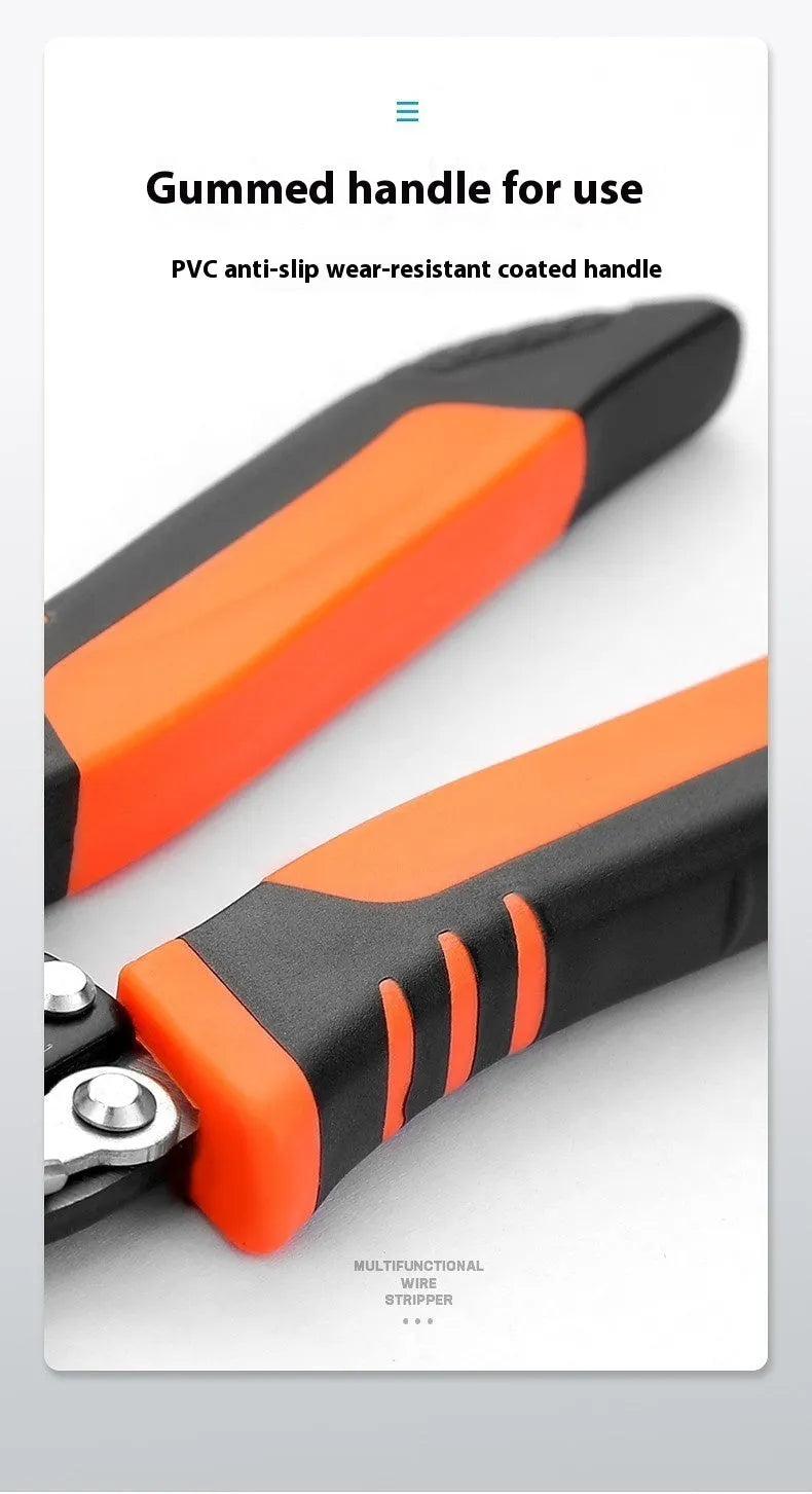 Fully automatic wire stripping pliers tool made from steel with box mounted presentation.