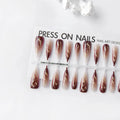 Retro Gothic long water drop frosted nail stickers set 40 pieces in Gothic-Xiangfei colour on an antique style background