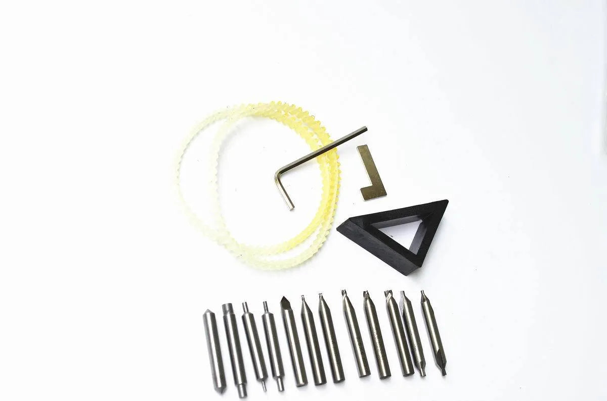 Vertical key machine accessories 17 piece full set with drill guide pin and sink milling cutter