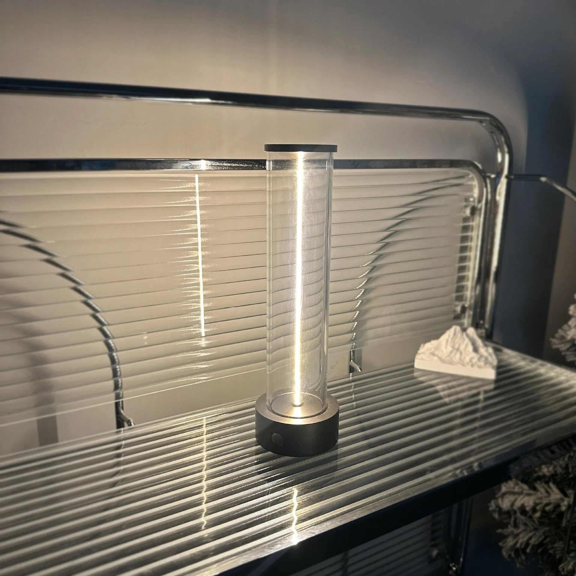 LED line glass magnetic suction light strip with transparent tube and USB charging cable