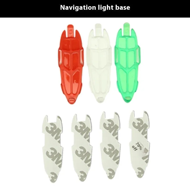 V3 wireless charging waterproof navigation light for RC models in red, green, and white colours.