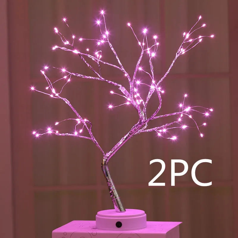 Christmas tree light with touch control, 108 LED firefly lights, USB powered decoration
