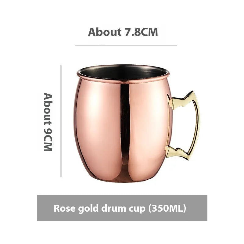 Copper plated stainless steel Moscow mule cup in a choice of hammered or smooth finish and multiple colours.