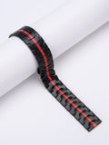 Stainless steel watch band for Samsung Galaxy Watch showing silver and black colour options