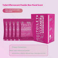 Toilet bubble powder in blue ocean and pink floral fragrances for descaling and anti-blocking