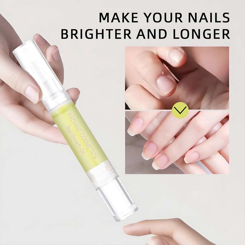 3ml bottle of wash-free nail growth oil for strengthening and moisturising treatment