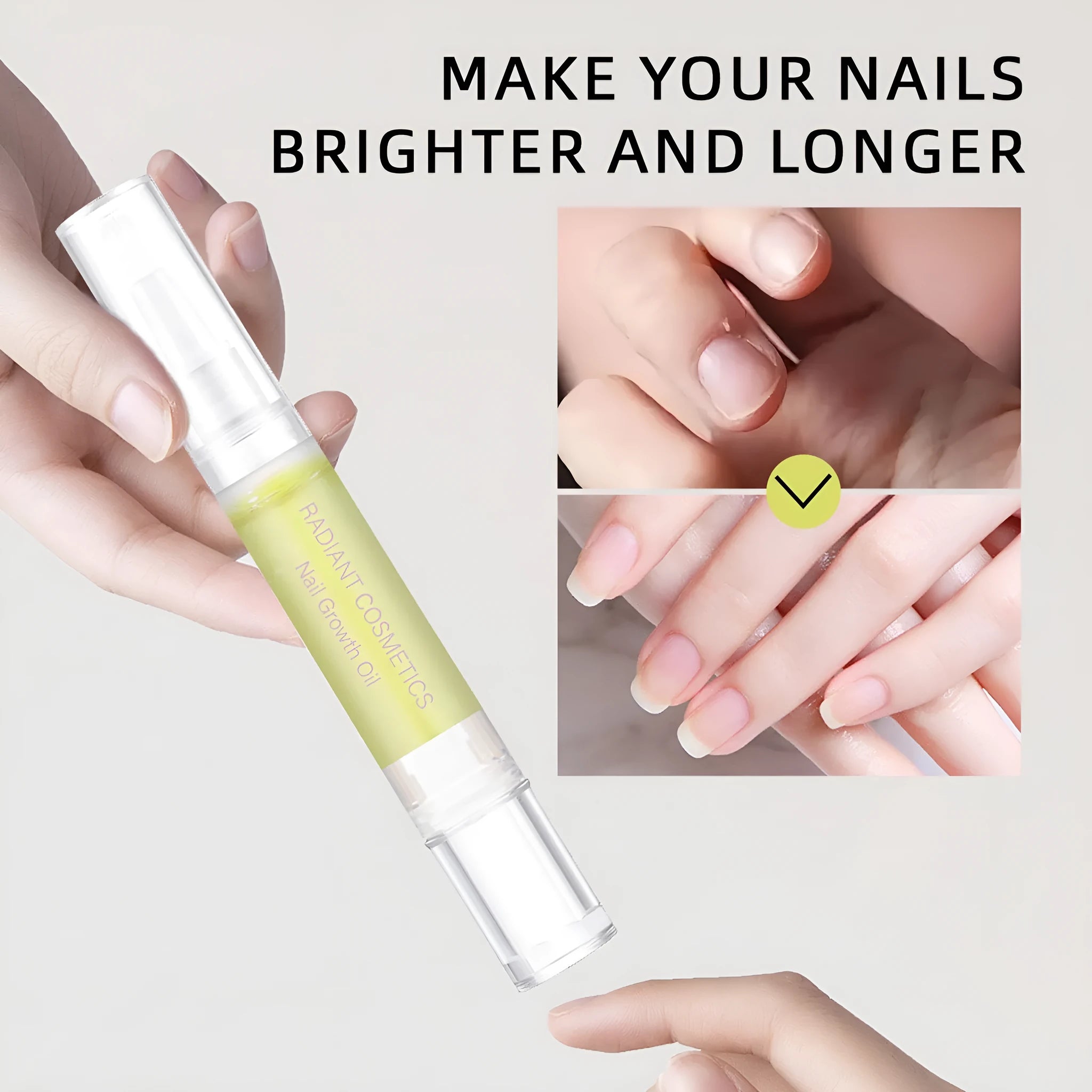 3ml bottle of wash-free nail growth oil for strengthening and moisturising treatment
