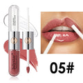 Women's long-lasting moisturising lip gloss in 6ml tube showing available colour styles