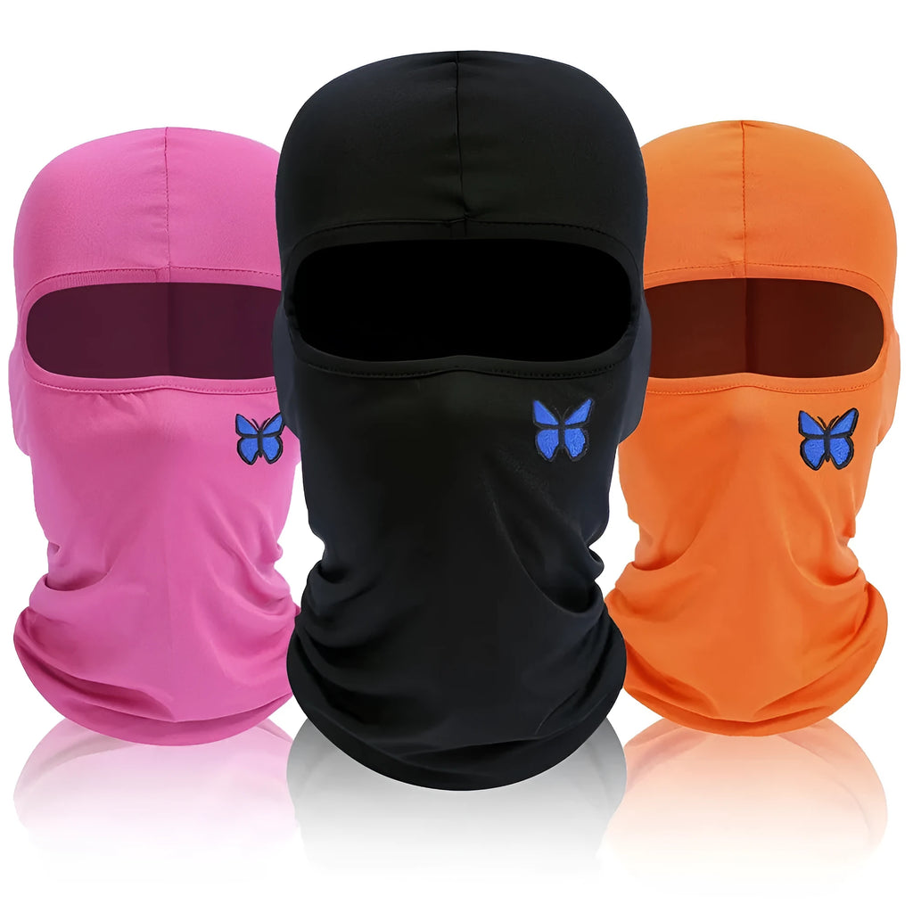Breathable sun protection wicking sleeve cap in polyester with butterfly design, available in eight colours