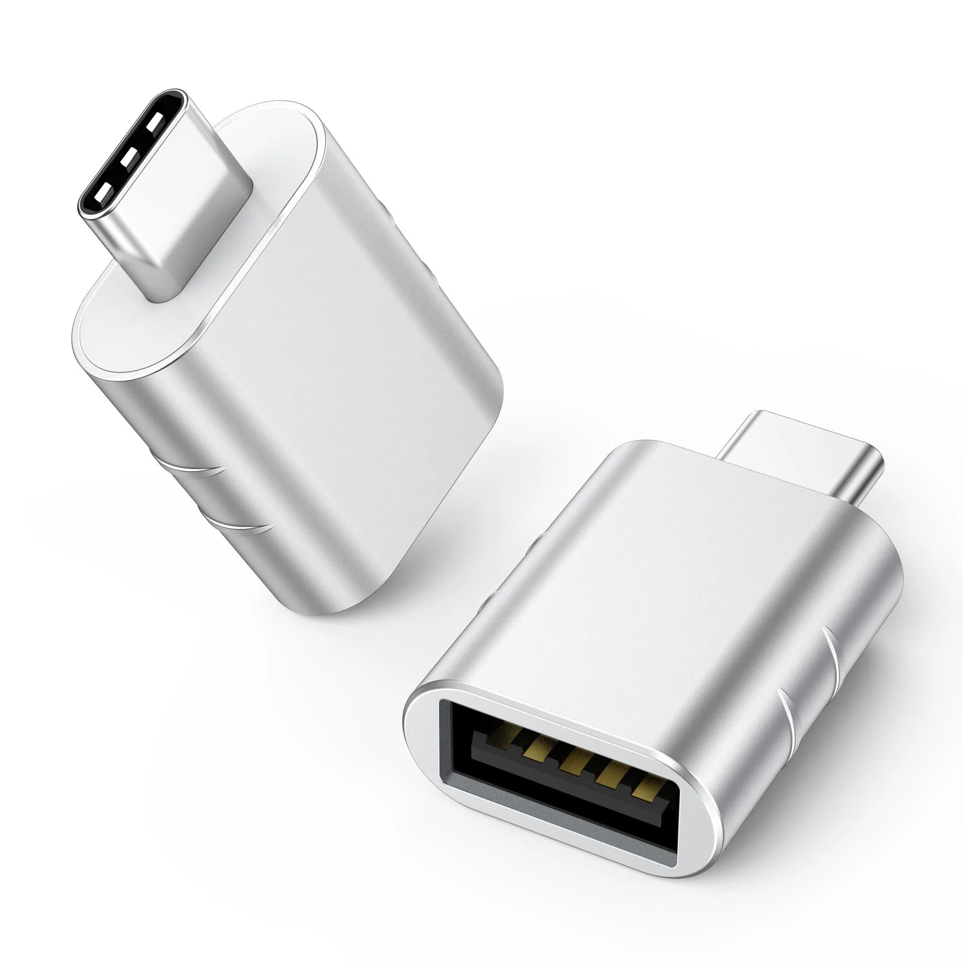 USB-C to USB-A converter adapter with zinc alloy shell in multiple colour options.
