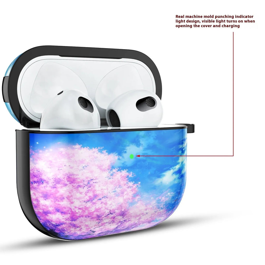 Personalised custom HD photo anime headphone case for Apple AirPods with TPU soft shell and black edge finish