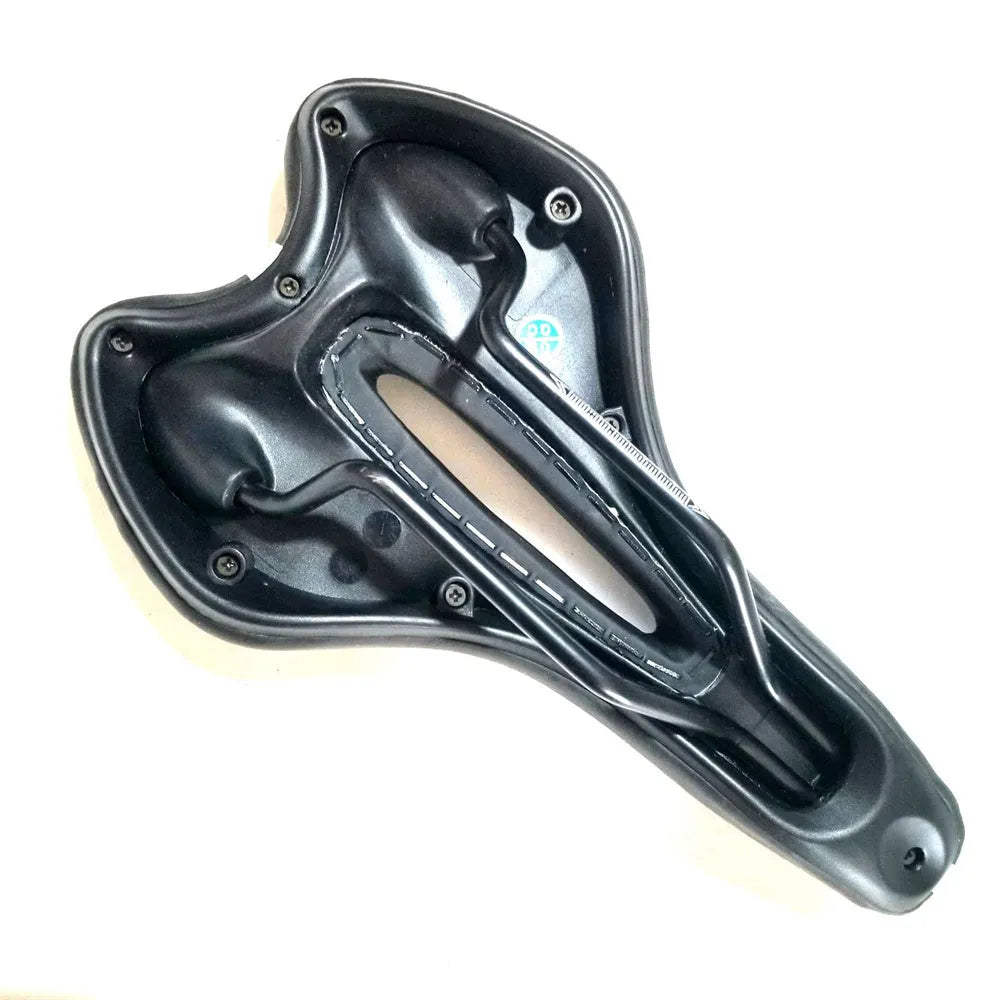 Bicycle cushion with soft padding and PU leather cover, includes waterproof cover and maintenance tools