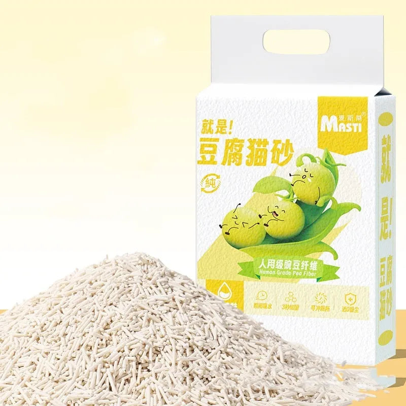 Bag of plant tofu cat litter 6L probiotics deodorant sand for cats, multiple flavours available
