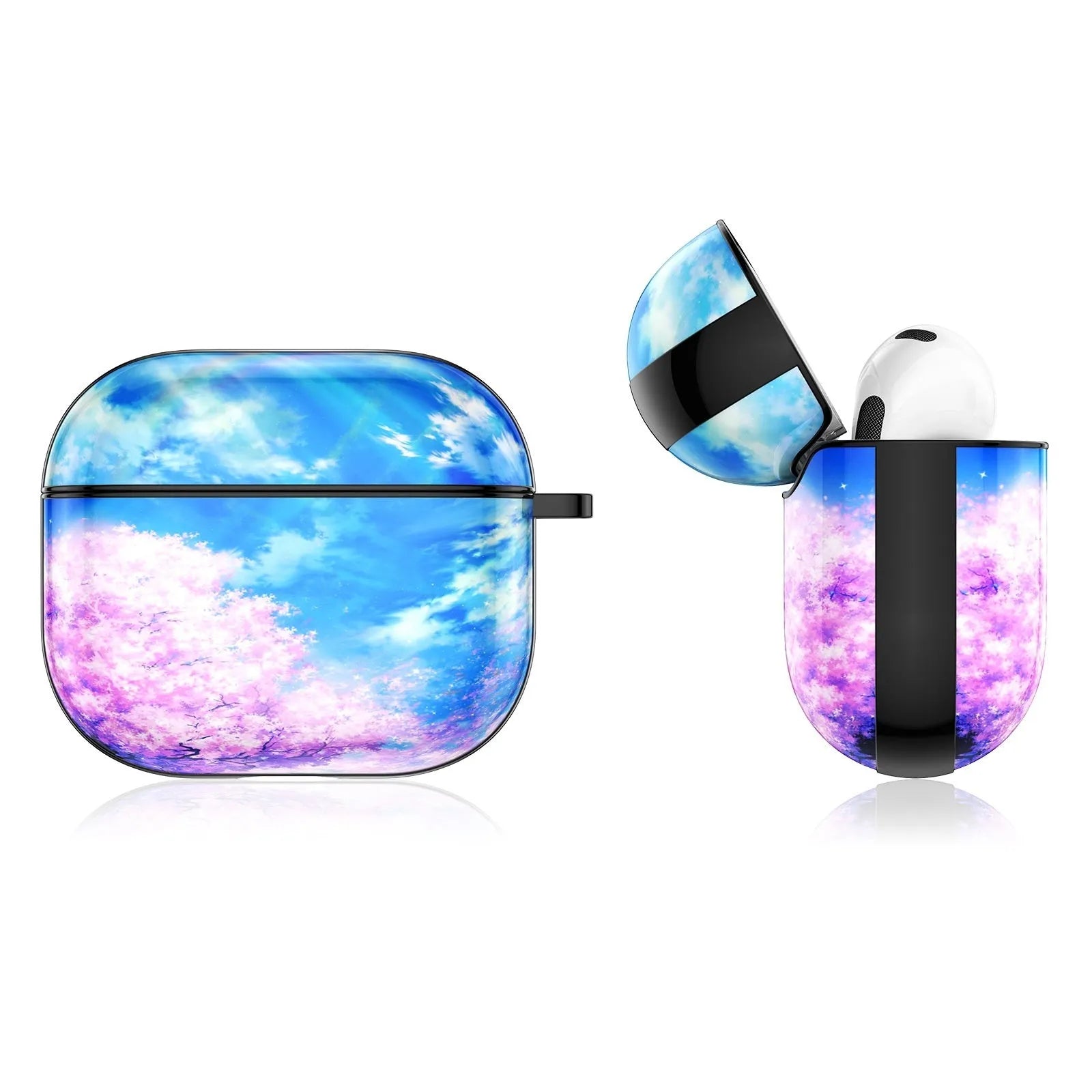 Personalised custom HD photo anime headphone case for Apple AirPods with TPU soft shell and black edge finish