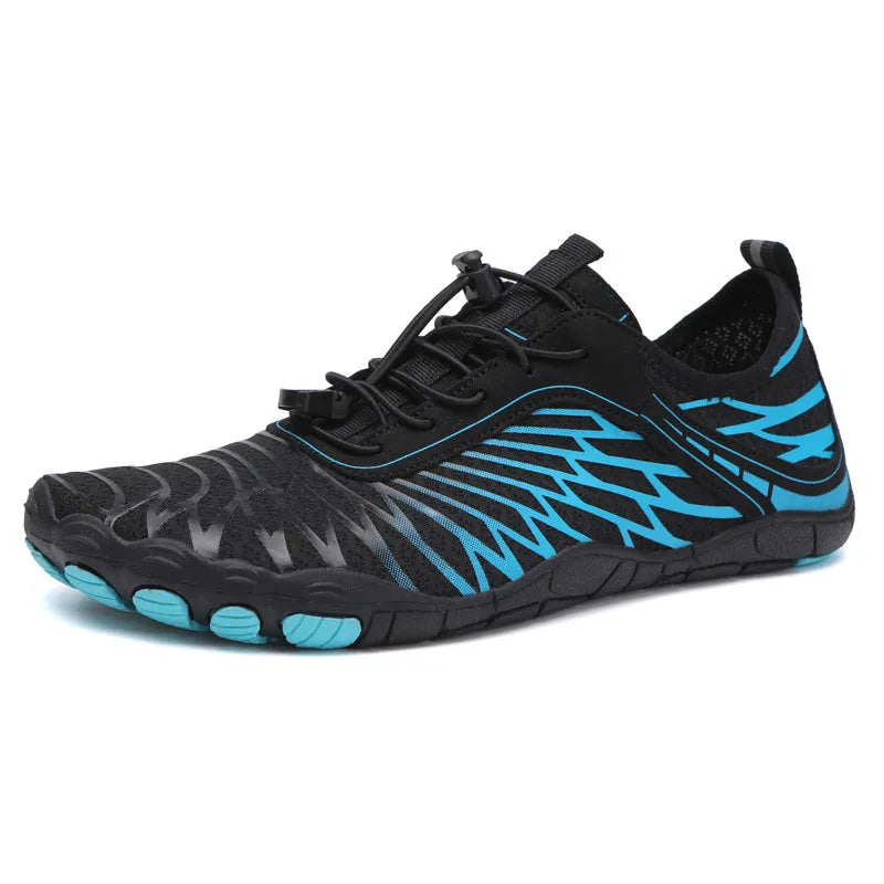 Outdoor fashion lace-up casual shoes with non-slip rubber outsole on a solid background.