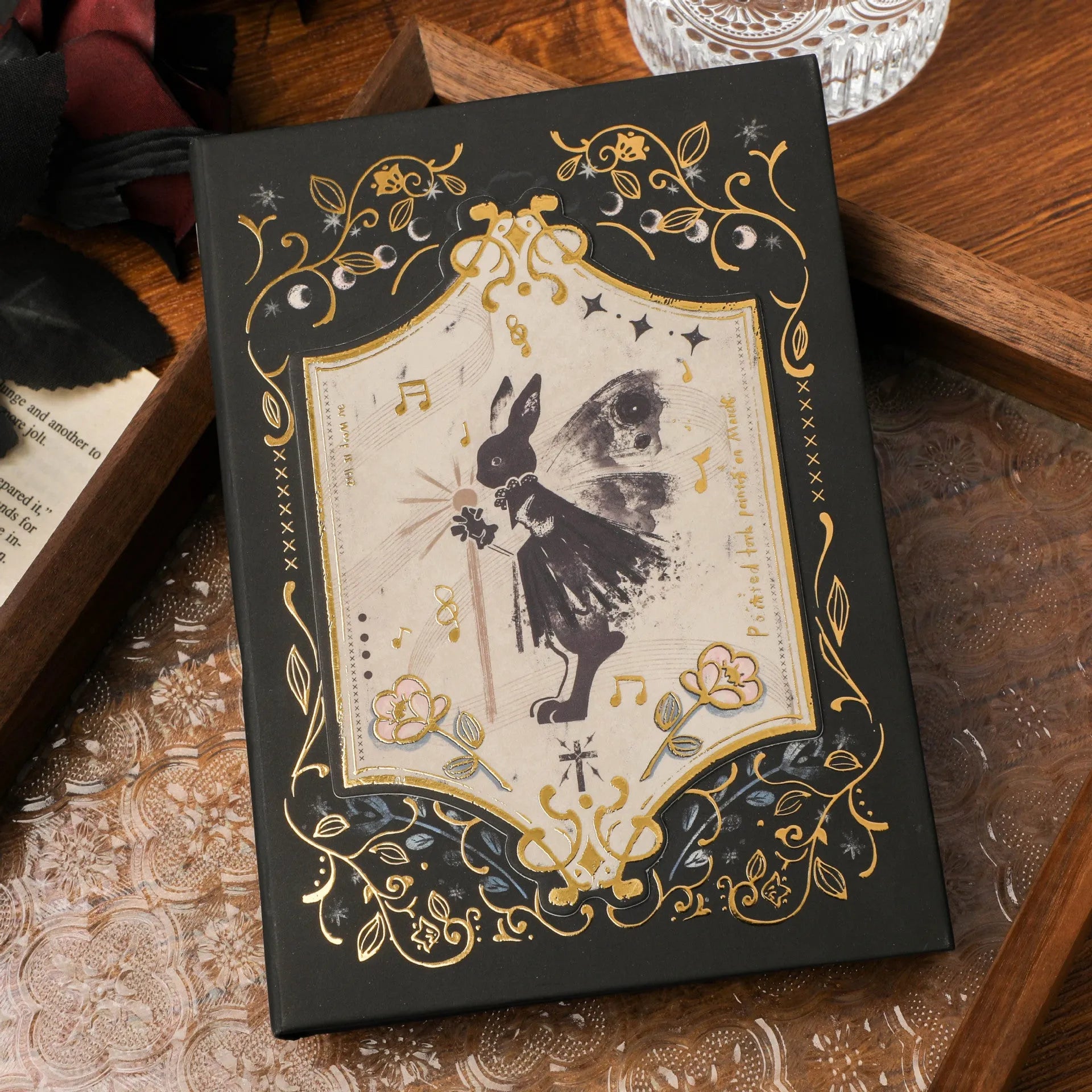 THALO retro art A5 notebook with gothic style cover measuring 11.6 by 16.5 centimetres