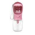 Blue two-in-one dog water cup showing combined drinking bowl and water storage bottle design