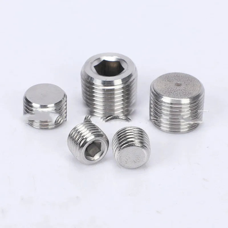 Stainless steel hexagon plug for 3/8 inch pipe bulkhead fitting