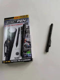 Black nine-in-one multi-function flashlight pen with car window breaker and dual light source for EDC outdoor use