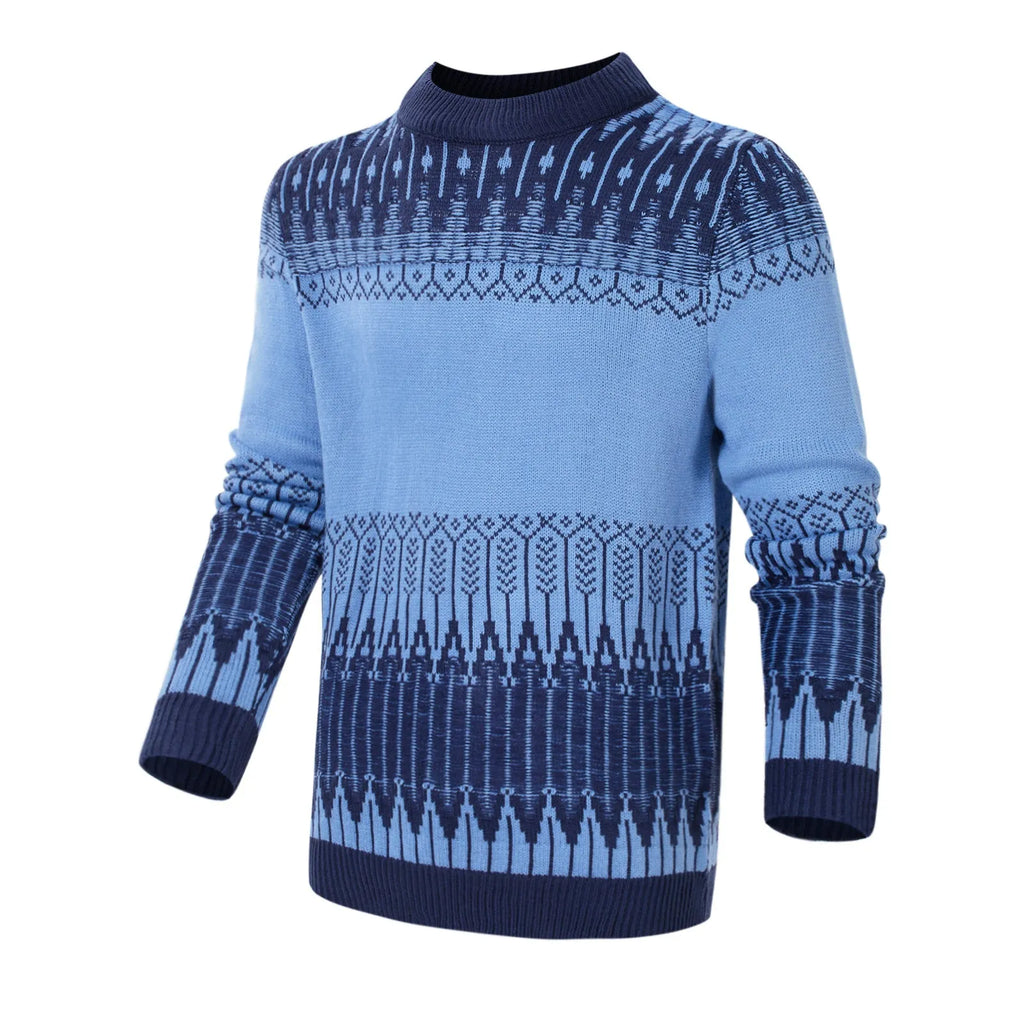 Men's cotton-blend knitted pullover sweater available in multiple sizes and styles