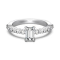 Round diamond ring for women in silver with electroplated white gold colour, size 5 to 9, model DY121108-S-W-WH