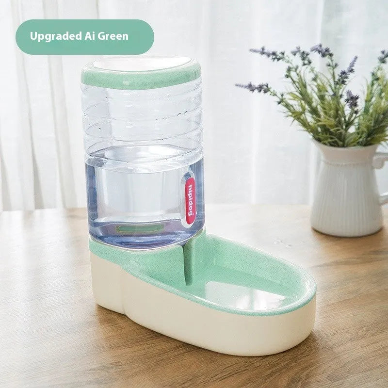 Automatic 3.8L pet water fountain or food dispenser in blue, green, grey, or pink colour