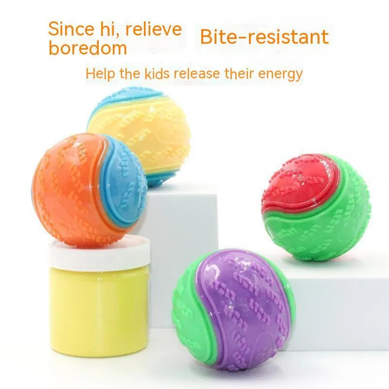 Dog Molar Long Lasting Ball TPR Toy, rubber ball for chewing and teeth cleaning, random colour