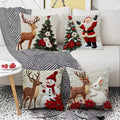 Christmas festival elk rabbit print linen pillow cover 45x45 cm for sofa decor
