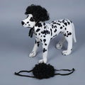 Fashion dog head ornament wig in black colour, made of high temperature fibre, for small pet party costume