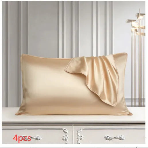 Single mulberry silk pillowcase in palace luxury style, size 48cm by 74cm.