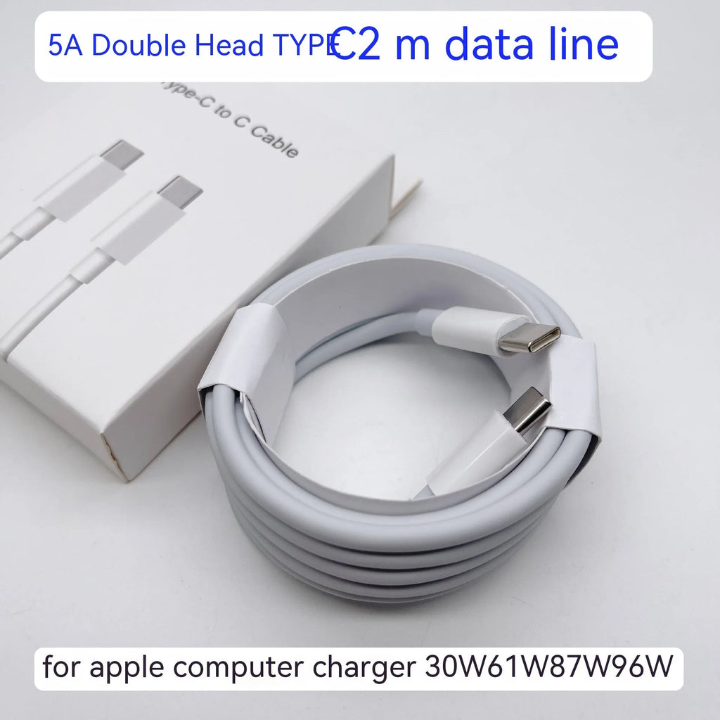 Compact 61W wireless laptop power adapter with UK plug and 2m USB-C cable, size 7x7x3cm
