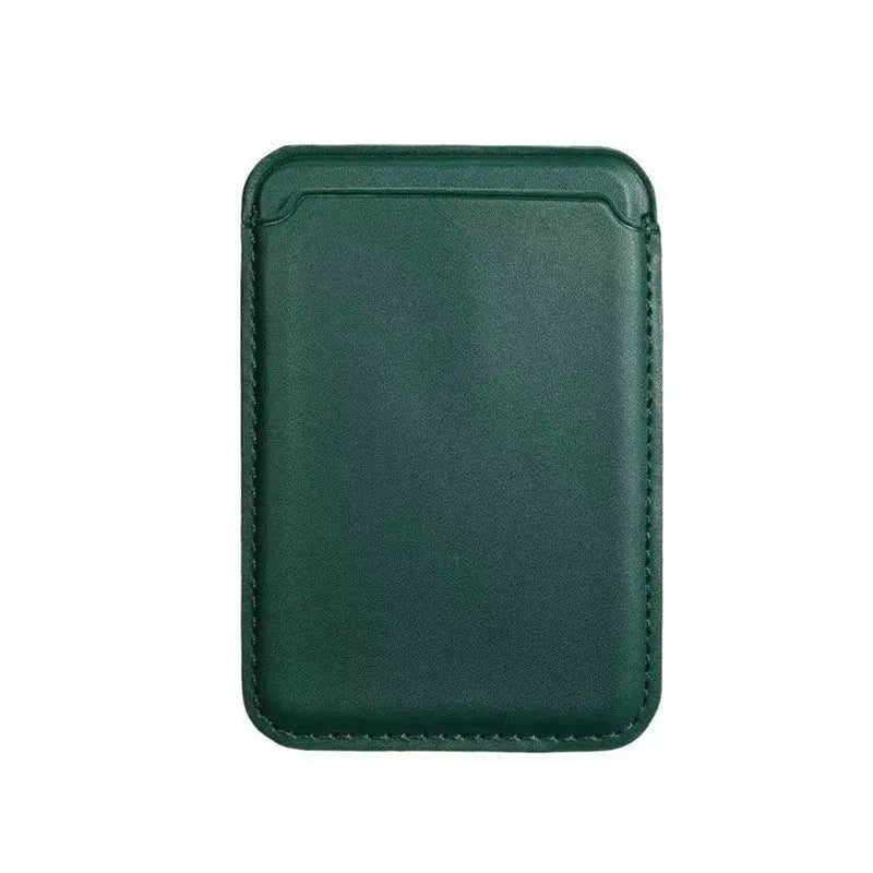 Slim PU leather iPhone case with integrated magnetic card holder in multiple colour options.