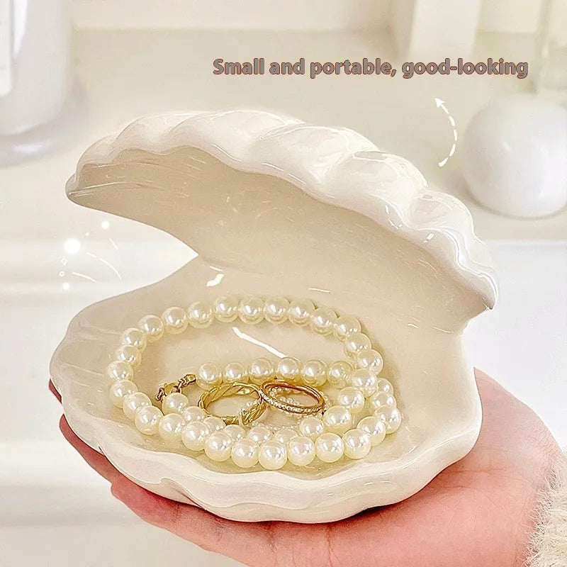 White porcelain decorative tray with optional small night light, shown in pink and yellow colour options.